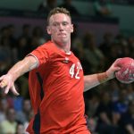 Norway's right back #42 Gabriel Ask Setterblom attempts to score during the Men's Preliminary Round Group B handball match between Norway and Argentina of the Paris 2024 Olympic Games, at the Paris South Arena in Paris, on July 27, 2024.