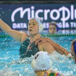 Funchal, 2026. január 29. Garda Krisztina (k) és a portugál Ana Reis (j) a női vízilabda Európa-bajnokság B csoportjának harmadik fordulójában játszott Magyarország - Portugália mérkőzésen a funchali Olimpiai Uszodakomplexumban 2026. január 29-én. A magyar válogatott 28-4-re győzött. MTI/Szigetváry Zsolt