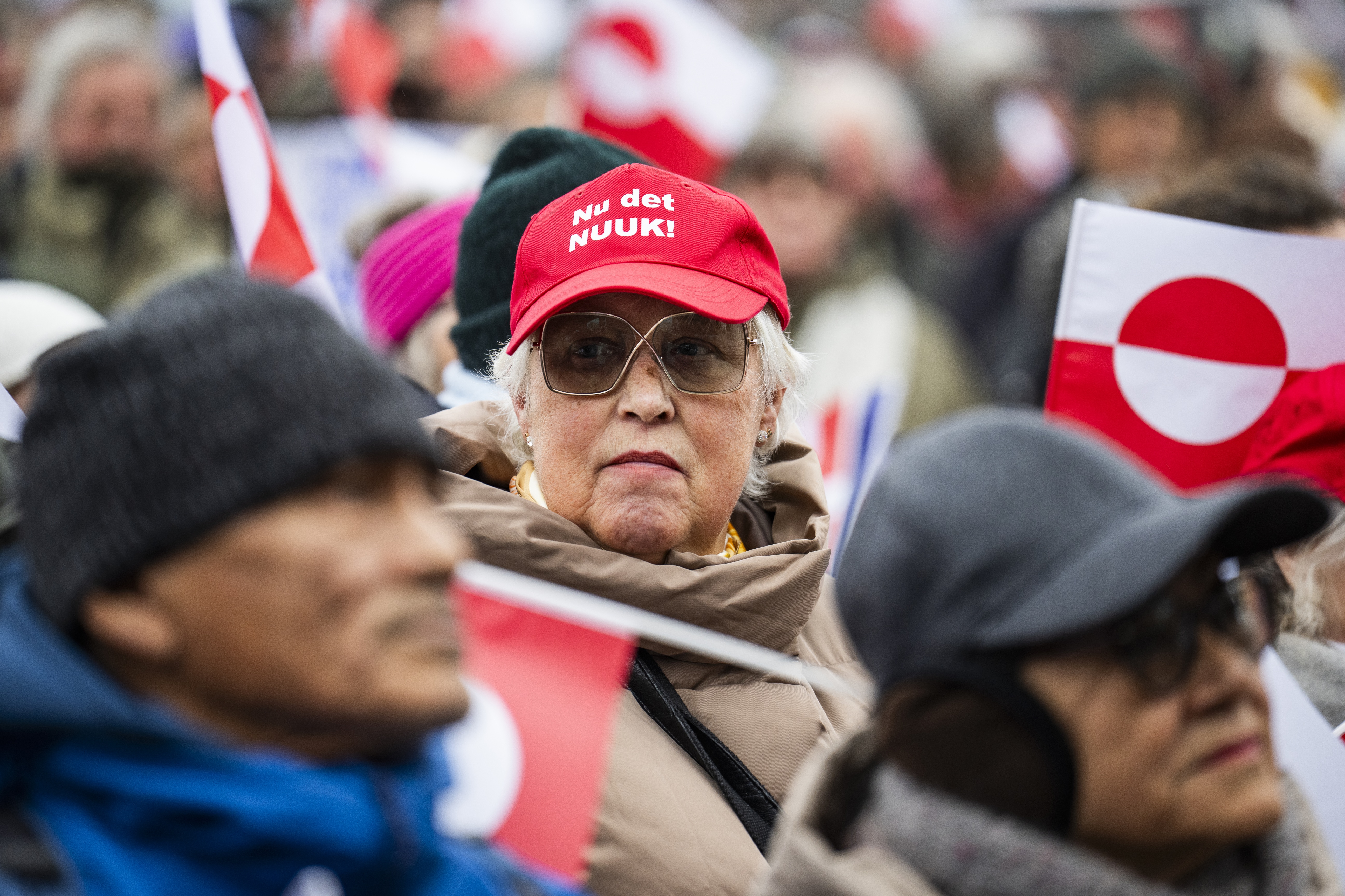grönland, tüntetés, dánia, sapka, maga, paródia
