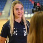 Háfra Noémi, a Mosonmagyaróvári KC kézilabdázója.