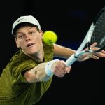 Jannik Sinner a Ben Shelton elleni mérkőzésen az Australian Openen.