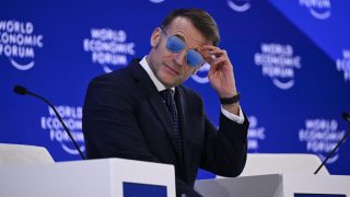 Emmanuel Macron a davosi Viláággazdasági Fórumon 2026. január 20-án.