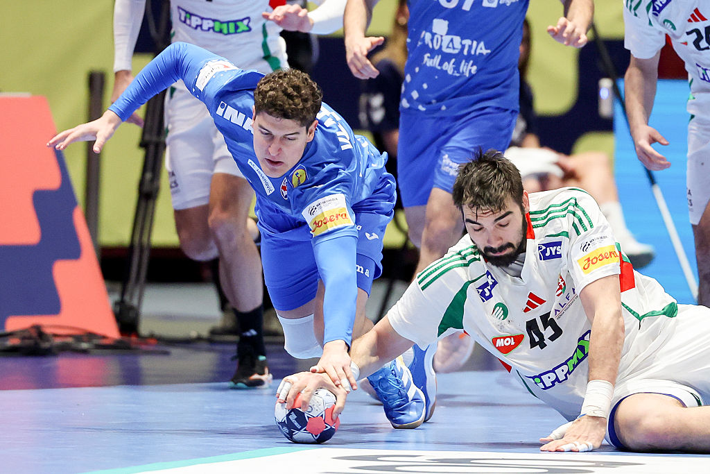 Horvátország – Magyarország mérkőzés a kézilabda Európa-bajnokság középdöntőjében. A horvátok 27-25-re nyertek és elődöntőbe jutottak, a magyar csapat a 10. helyen végzett.