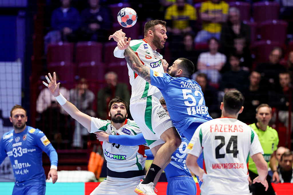 Horvátország – Magyarország mérkőzés a kézilabda Európa-bajnokság középdöntőjében. A horvátok 27-25-re nyertek és elődöntőbe jutottak, a magyar csapat a 10. helyen végzett.