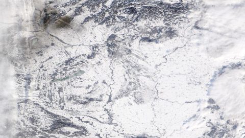 NASA, sentinel-2, műhold fotó, havazás, hó, Magyarország, Budapest