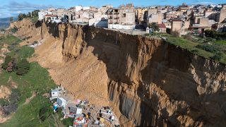 A szicíliai niscemi városa a földcsuszamlás után