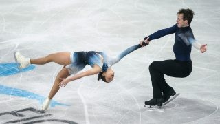 Pavlova Maria és Sviatchenko Alexei a műkorcsolya Európa-bajnokságon.