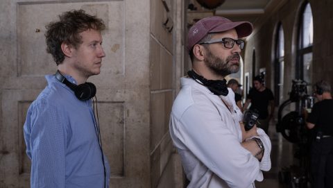 Erdély Mátyás és Nemes Jeles László az Árva forgatásán