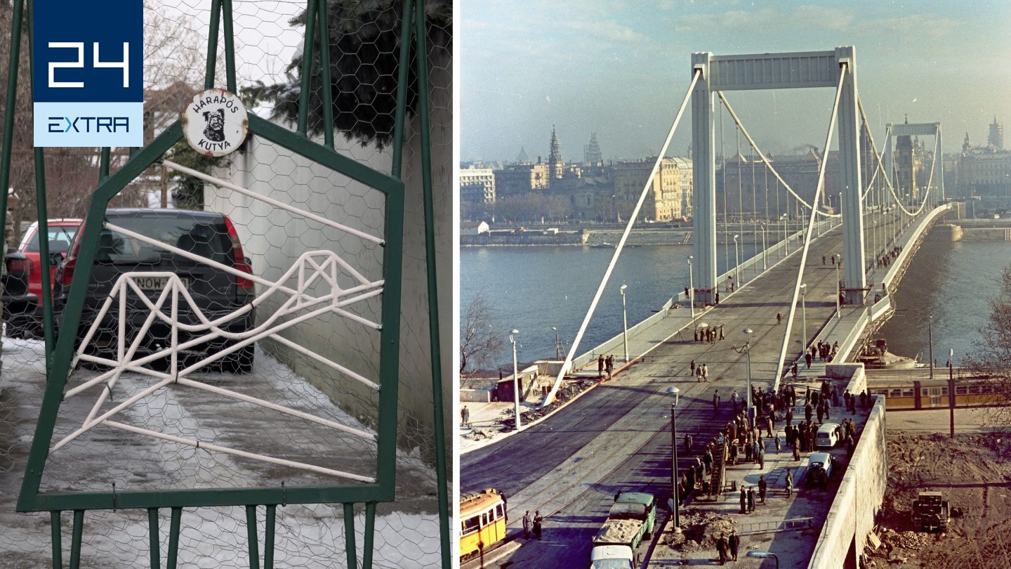 Egy templom, egy szovjet emlékmű és az Erzsébet híd is visszaköszön egy pesti kerítésen