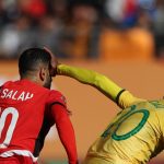 Az egyiptomi Mohamed Szalah a Dél-Afrika elleni mérkőzésen az Afrikai Nemzetek Kupáján.