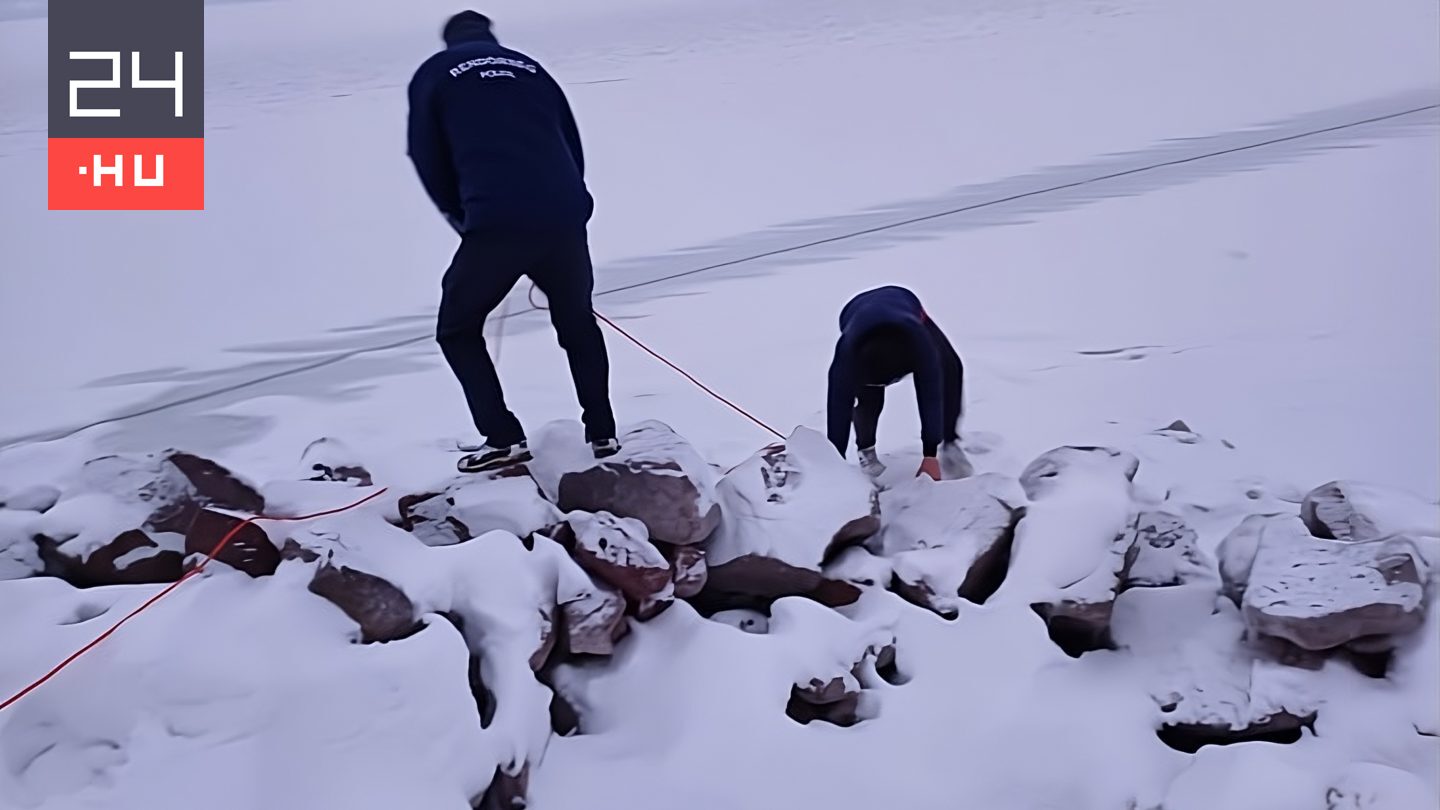 Besétált a Balaton jegére egy férfi