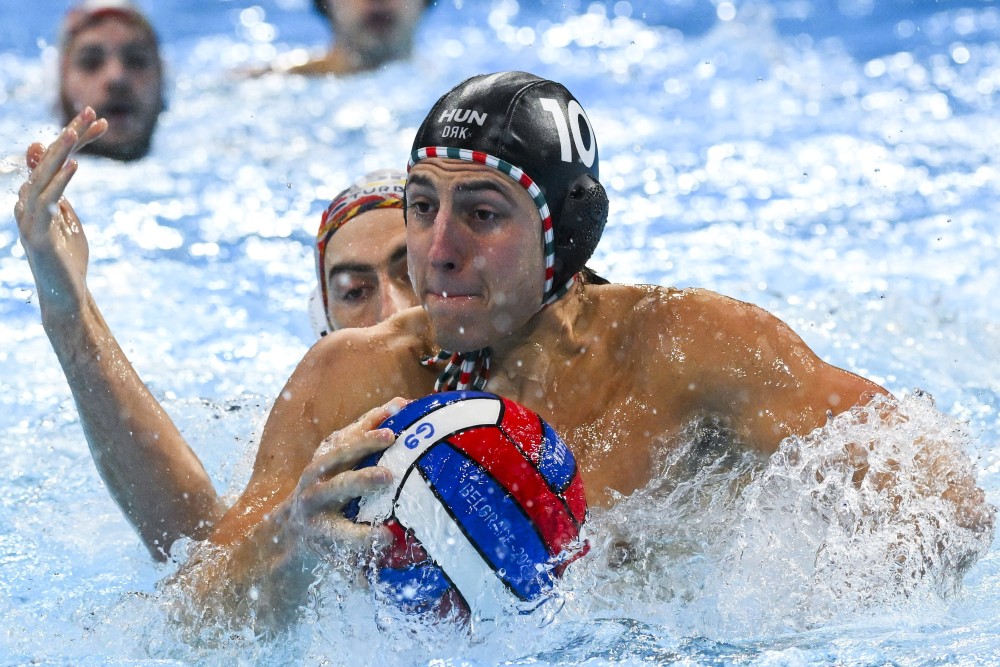 Magyarország - Spanyolország mérkőzés a belgárdi vízilabda Európa-bajnokságon. A magyar csapat ötméteresekkel nyert és jutott elődöntőbe.