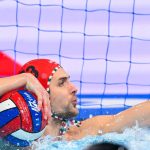 Belgrád, 2026. január 25. Vogel Soma kapus a belgrádi férfi vízilabda Európa-bajnokság döntőjében játszott Szerbia - Magyarország mérkőzésen a Belgrade Arenában 2026. január 25-én. MTI/Czeglédi Zsolt