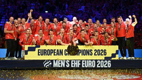 Az Eb-győztes dán kézilabda-válogatott.