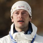 Sturla Holm Laegreid a brénzérem átvétele után.