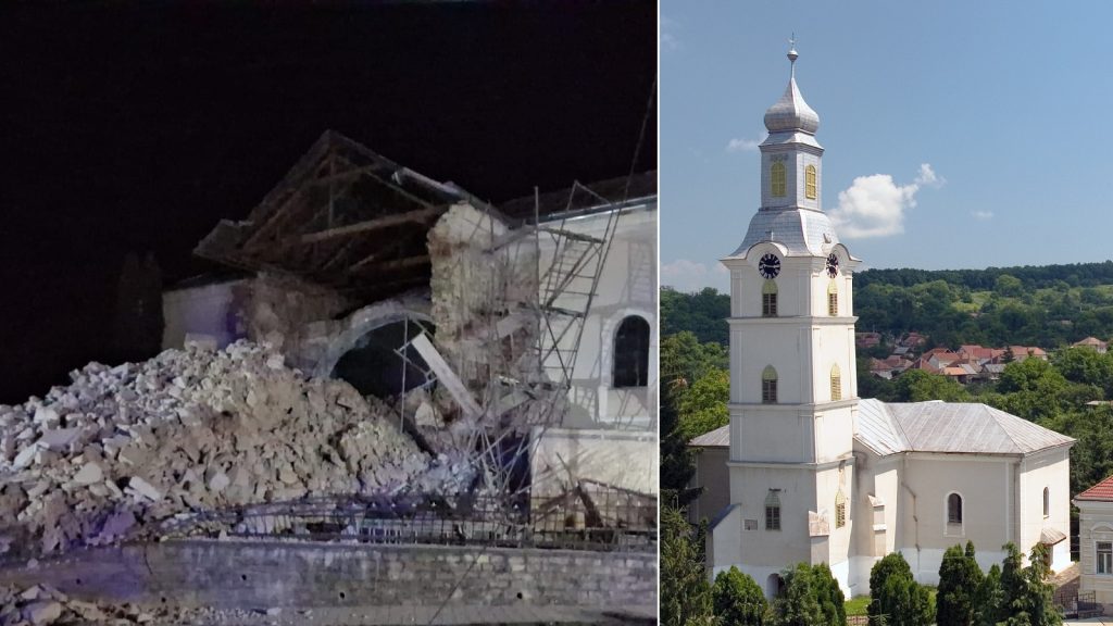 Összedőlt a több mint ötszáz éves szilágycsehi református templom tornya, földmunkák okozhatták a vesztét