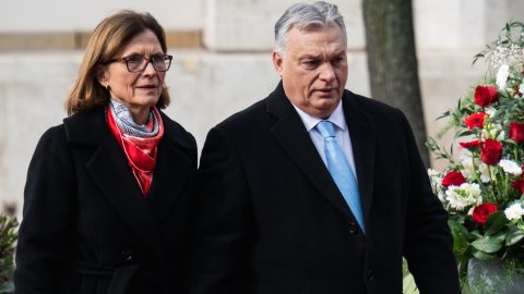 Lévai Anikó és Orbán Viktor Sulyok Tamás köztársasági elnök beiktatásán 2024. március 10-én.