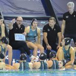 Cseh Sándor, a magyar válogatott szövetségi kapitánya (szemben, b3) a női vízilabda Európa-bajnokság elődöntőjében játszott Görögország - Magyarország mérkőzésen a funchali Olimpiai Uszodakomplexumban 2026. február 3-án.