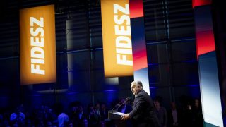 Orbán Viktor a Fidesz választmányi ülésén.
