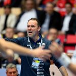 Croatia's coach Dagur Sigurdsson (C) reacts during the men's EHF Euro 2026 third place handball match Iceland vs Croatia in Herning, Denmark, on February 1, 2026.