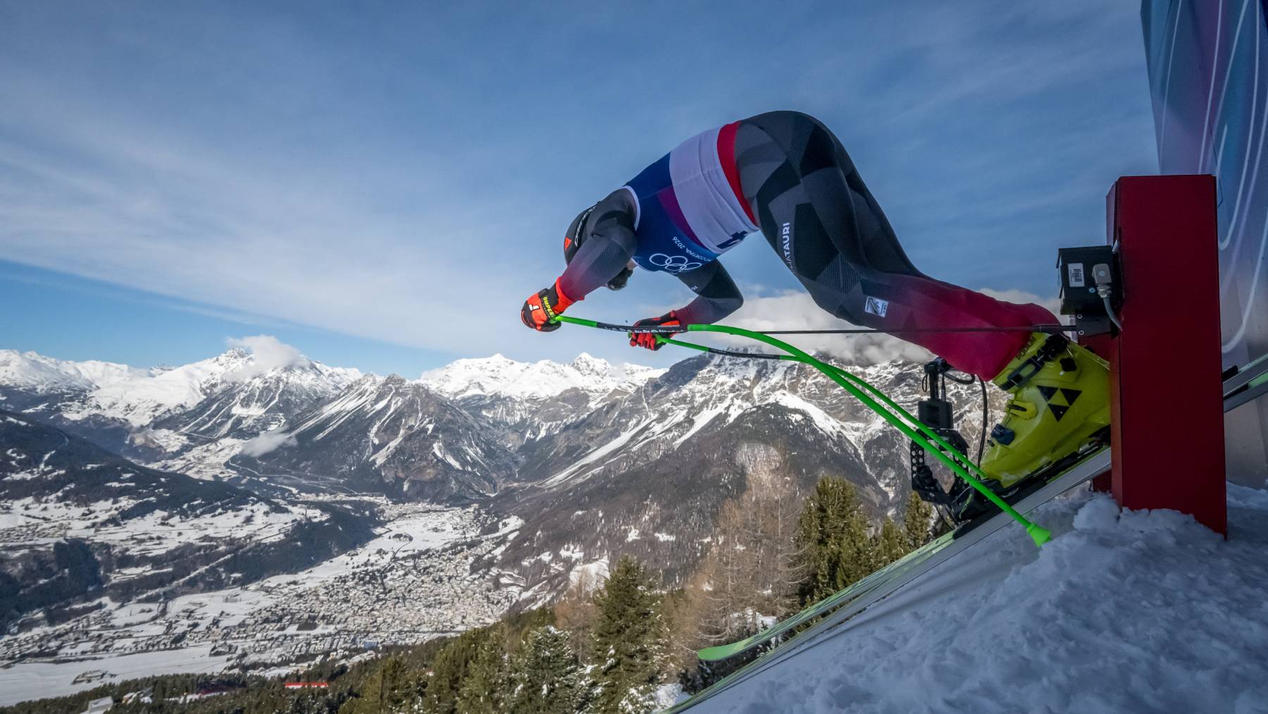 Austria's Daniel Hemetsberger takes the start of the second official training for the men's downhill alpine skiing event ahead of the Milano Cortina 2026 Winter Olympic Games at the Stelvio Ski Centre in Bormio (Valtellina) on February 5, 2026.