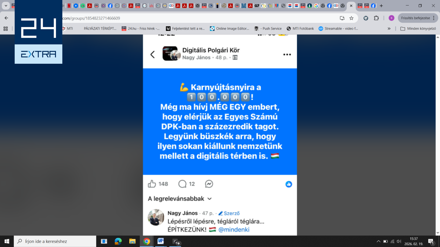 Még mindig a 100 ezres álomhatár eléréséért küzd Orbán Viktor egyes számú Digitális Polgári Köre