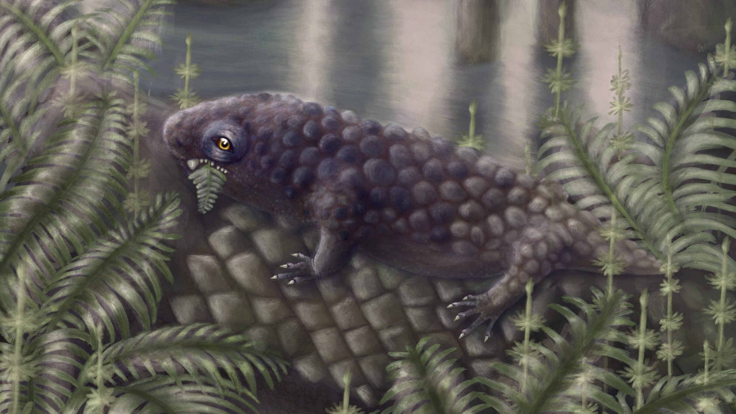 az egyik legősibb ismert nővényevő gerinces rekonstrukciója