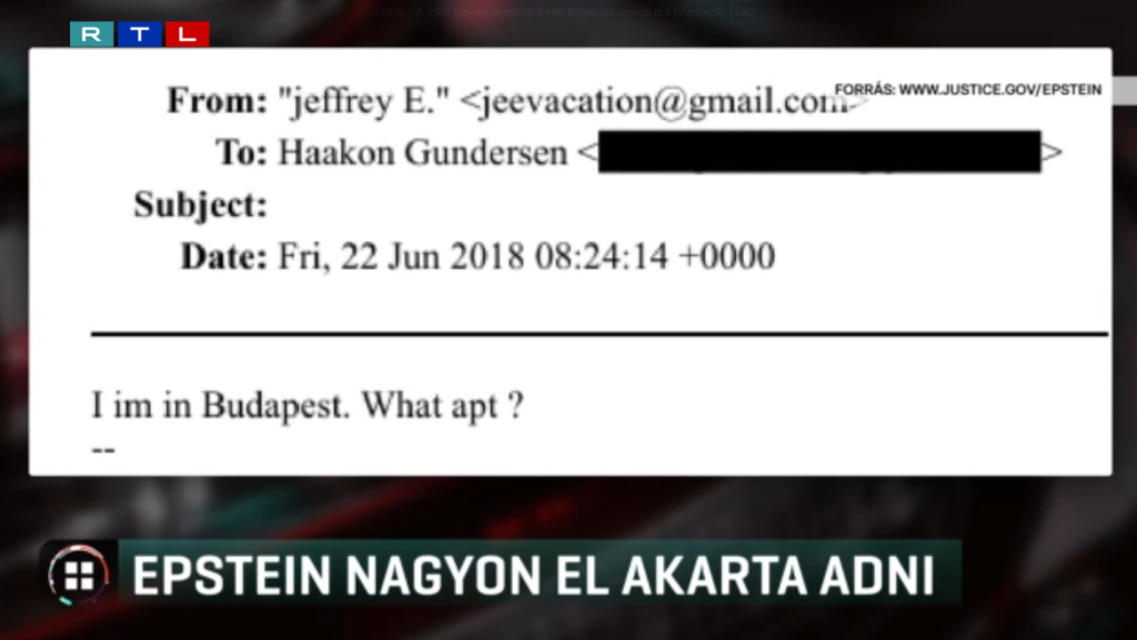 „Budapesten vagyok, mi a helyzet?” – írta Epstein egy producernek
