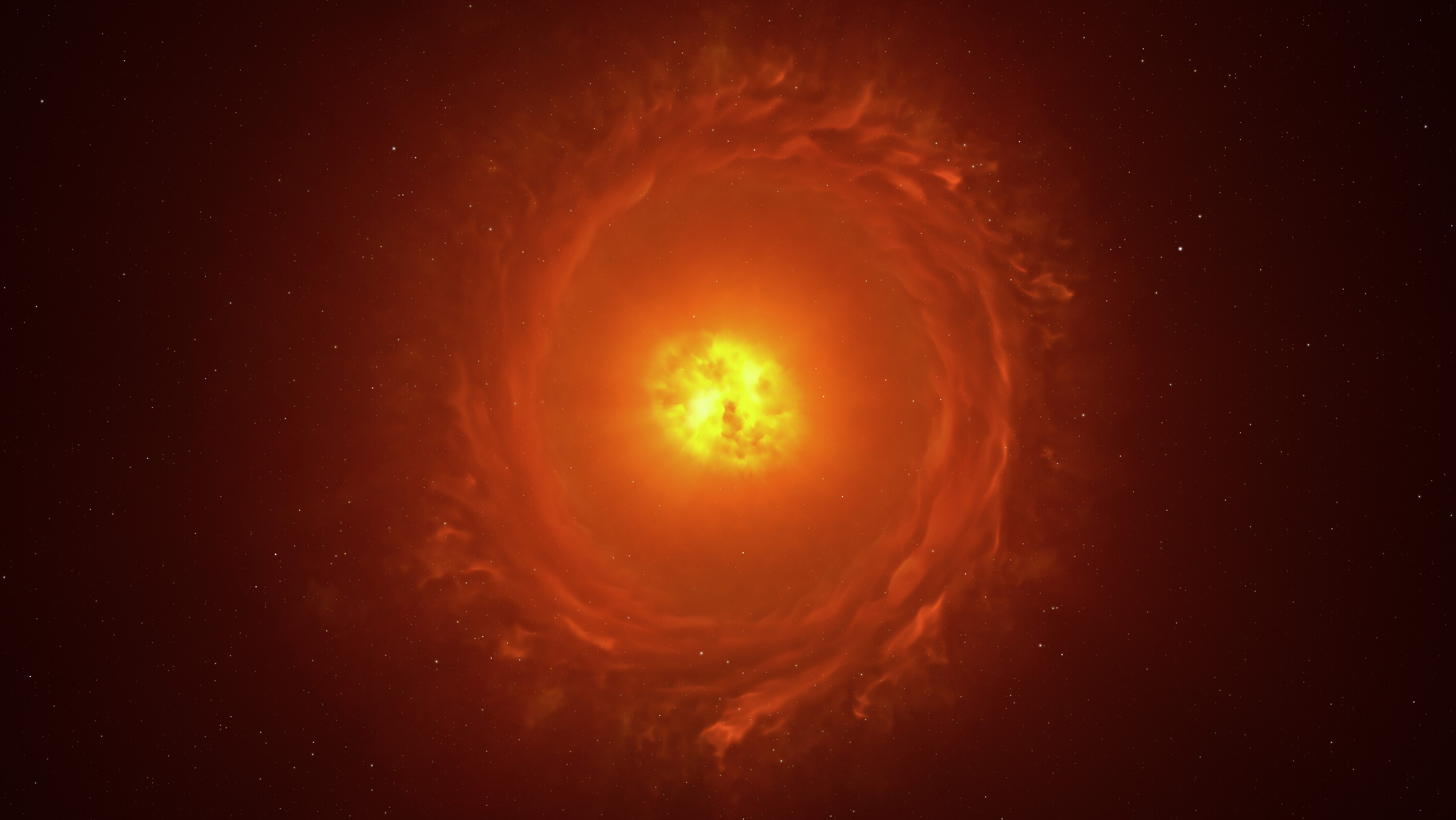 A WOH G64 jelű csillag művészi ábrázolása.