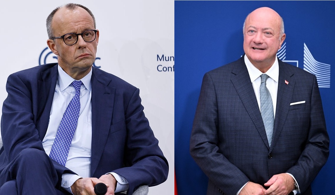 Friedrich Merz német és Christian Stocker osztrák kancellár.