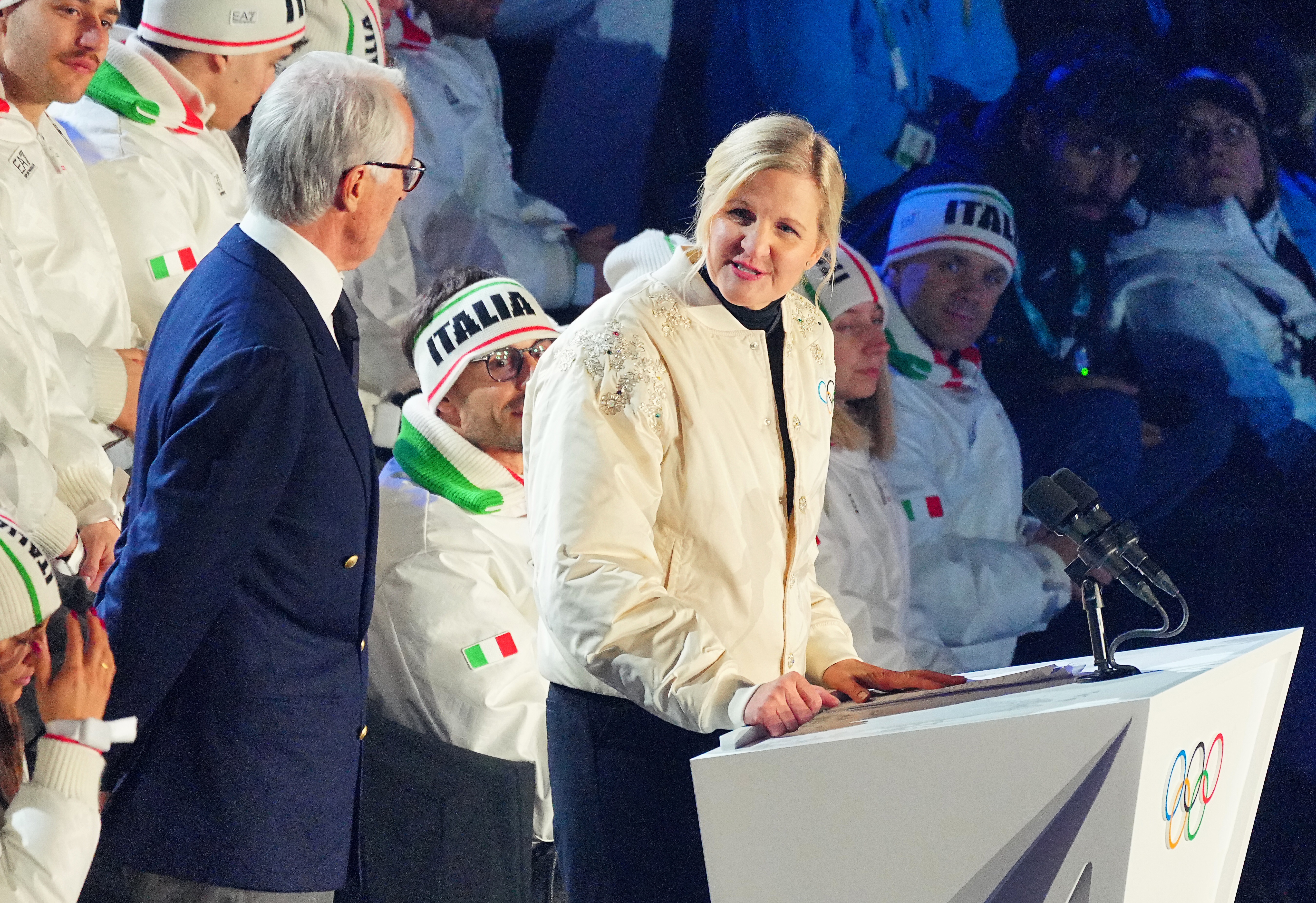 Kirsty Coventry MOB-elnök és Giovanni Malago, a szervezőbizottság elnöke.