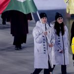 Nógrádi Bence és Somodi Maja a téli olimpia záróünnepségén.