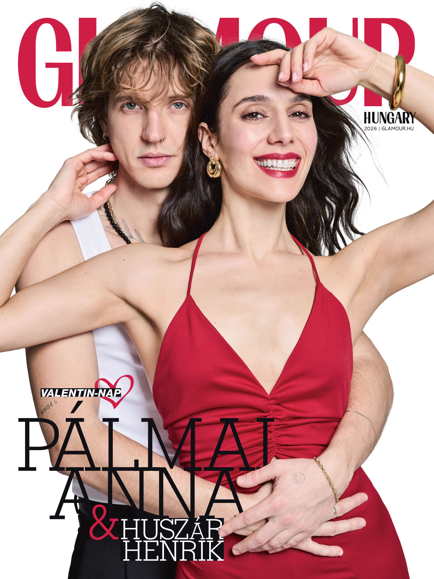 Pálmai Anna és Huszár Henrik a Glamour magazin címlapján.