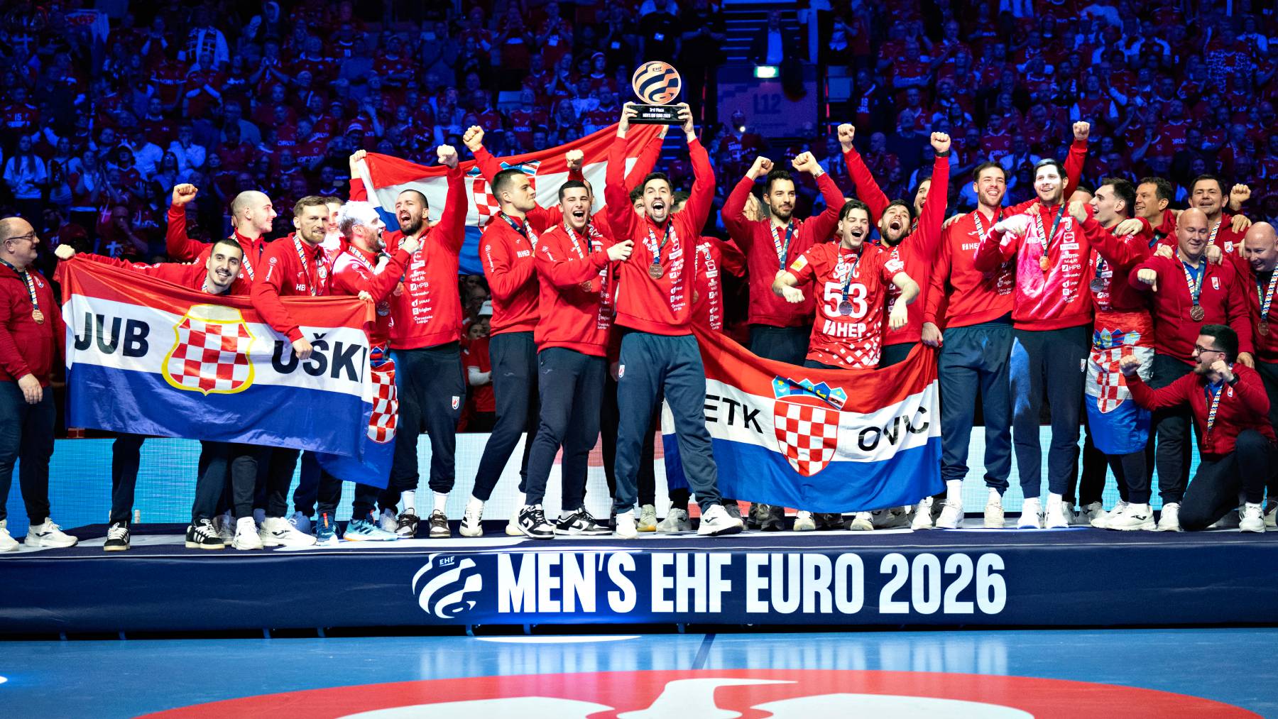 Bronze for Croatia, after the EHF Euro 2026 final match in men's handball between Denmark and Germany at Jyske Bank Boxen in Herning, Sunday, February 1, 2026. (Photo: Henning Bagger/Ritzau Scanpix)