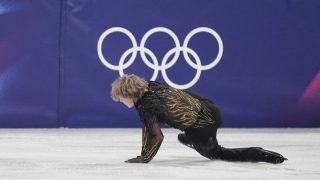 Ilia Malinin (USA) competes in the Figure Skating - Men's Single Skating at Milano Ice Skating Arena during the Olympic Winter Games in Milano, Italy, on February 13, 2026. (Photo by Ranjith Kumar/NurPhoto)