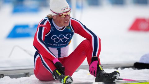 Johannes Hoesflot Klaebo (NOR) wins the Gold Medal in Men's Cross-Country Skiing 50km Mass Start Classic during the Olympic Winter Games Milano Cortina 2026, at Tesero Cross-Country Skiing Stadium, in Tesero, Italy, on February 21, 2026, Photo Julien Crosnier / KMSP