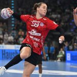 Csenge KUCZORA (Thueringer HC), action, goal throw. 2025 Women's Handball Super Cup: HSG Blomberg-Lippe vs. Thueringer HC 30-31 on August 23, 2025, SAP GARDEN Munich.
