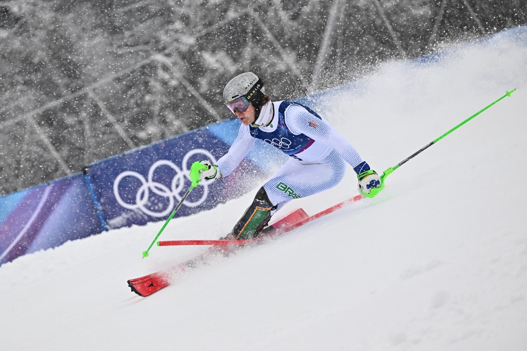 Lucas Pinheiro Braathen a téli olimpia lesiklószámában.