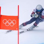 Lindsey Vonn a téli olimpia lesiklóverenyének edzésén.