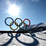 Az olimpiai öt karika a milánói-cortinai téli olimpia előtt.