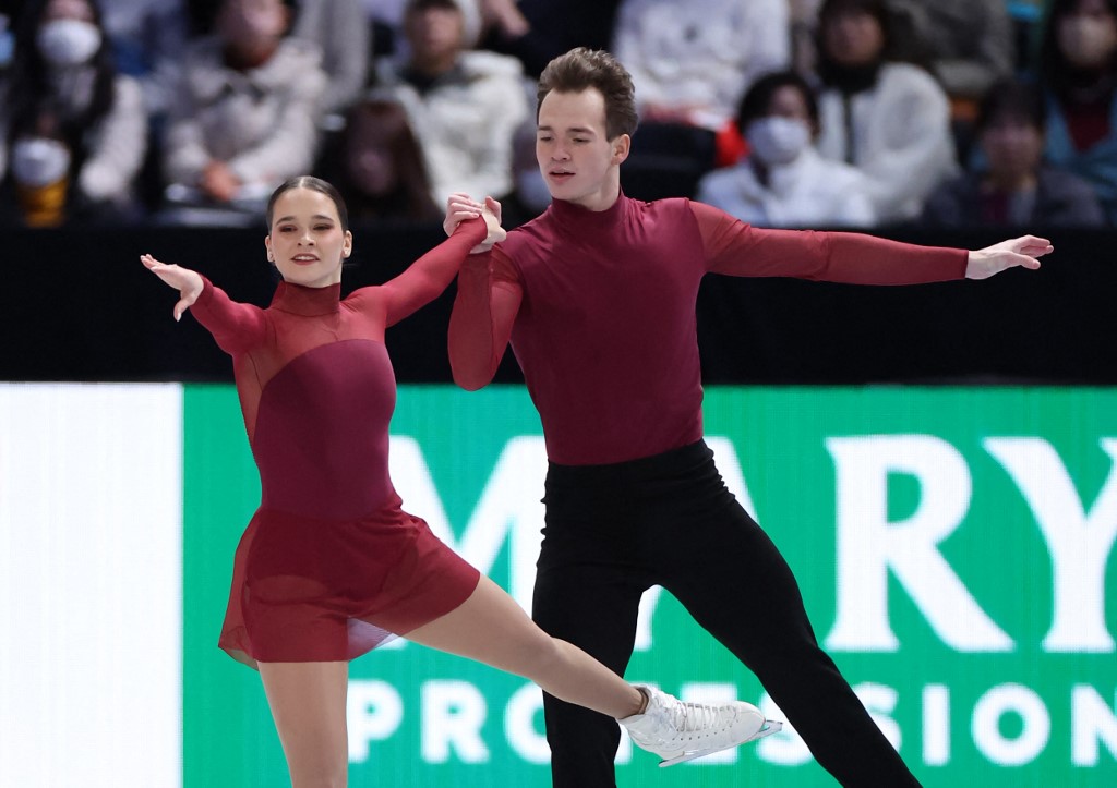 Pavlova Maria és Sviacthenko Alexei a Nagojában rendezett Grand Prix-versenyen. 