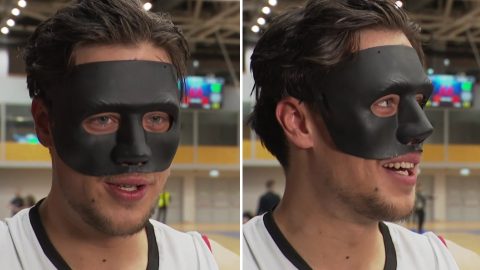 T. Danny álarcban a Fókusz riportjában.