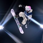 Japan's Yuto Totsuka competes in the snowboard men's halfpipe final run 1 during the Milano Cortina 2026 Winter Olympic Games at Livigno Snow Park, in Livigno (Valtellina), on February 13, 2026.