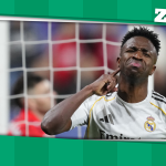 Vinícius Jr., a Real Madrid brazil támadója az Osasuna elleni bajnokin.