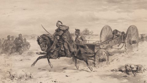 August von Pettenkofen korabeli műve a vízaknai csatáról.