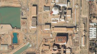 satellite image provided by Maxar Technologies and taken on January 1, 2025 shows the Bushehr reactors