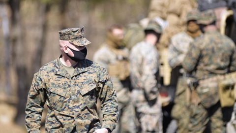 SHIZUOKA, JAPAN - MARCH 13: Michael Nakonieczny Commandor of US Marines 31st MEU