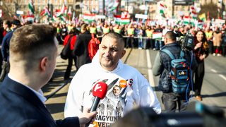 Gáspár Győző a Békemeneten.