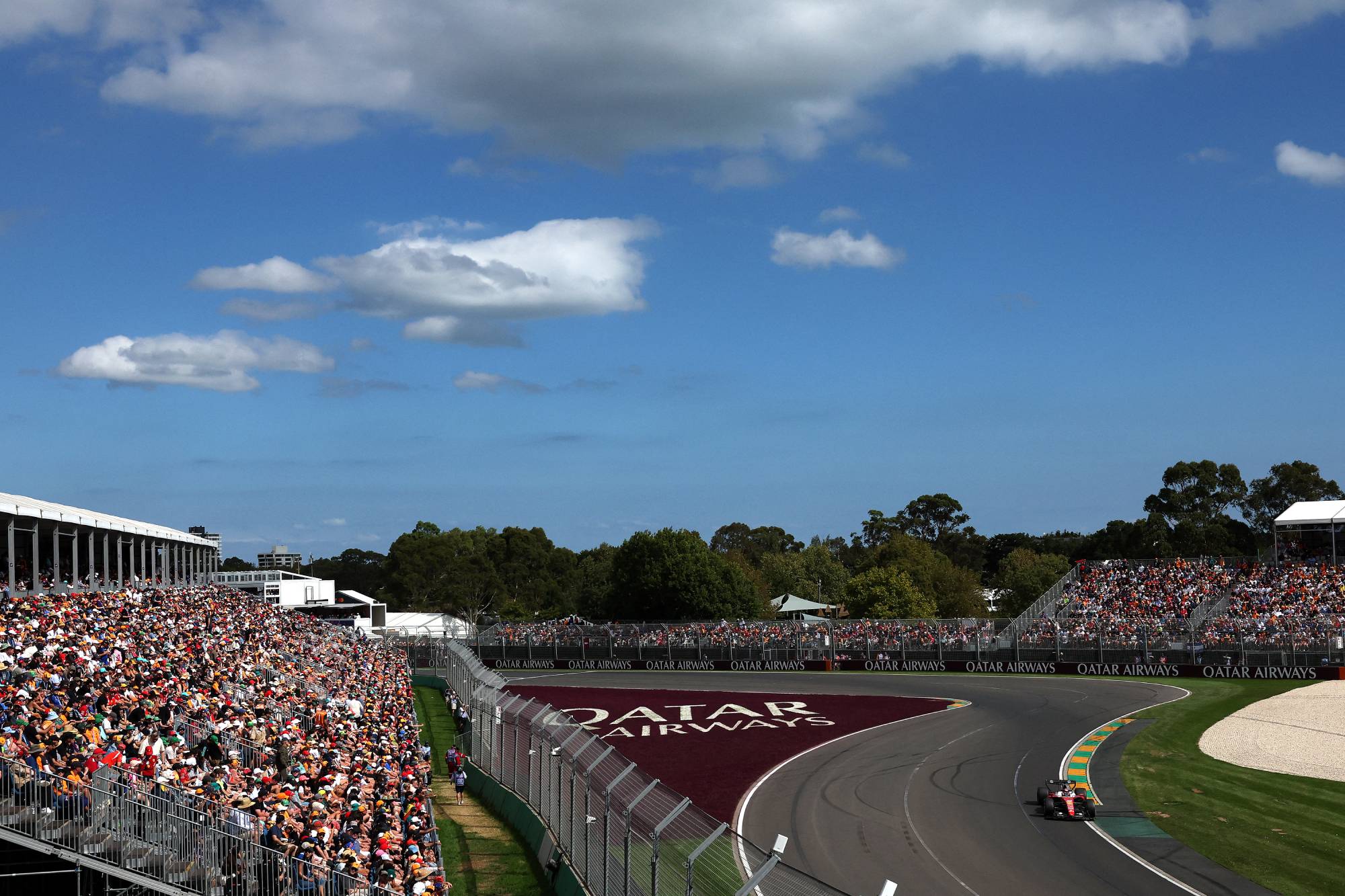 Ferrari's Monegasque driver Charles Leclerc drives during the Formula One Australian Grand Prix at Melbourne’s Albert Park Circuit on March 8, 2026.