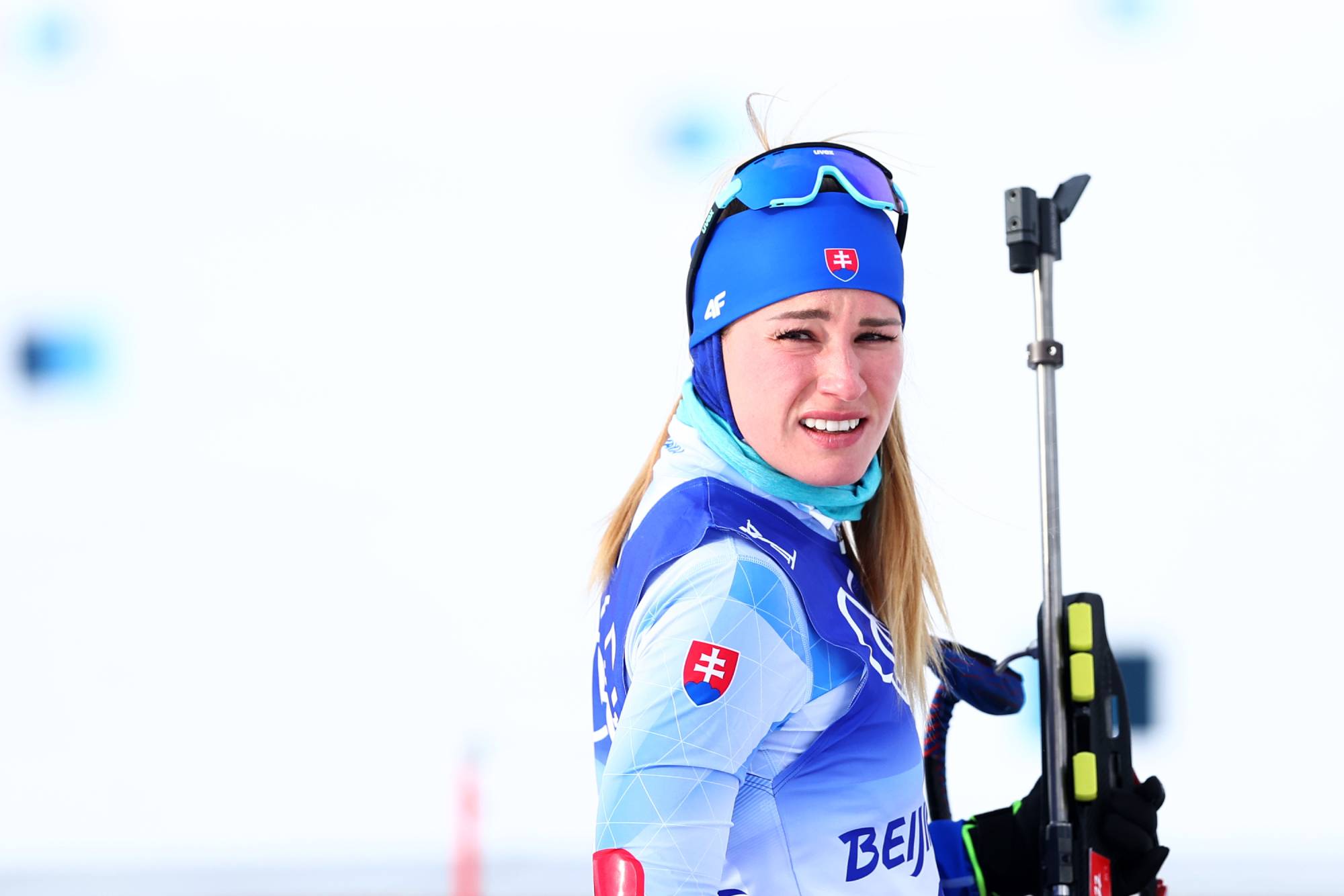ZHANGJIAKOU, CHINA - FEBRUARY 11: Paulina Fialkova of Team Slovakia looks on during a warm up before Women's Biathlon 7.5km Sprint at National Biathlon Centre during day 7 of Beijing 2022 Winter Olympics on February 11, 2022 in Zhangjiakou, China. (Photo by Cameron Spencer/Getty Images)